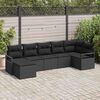 vidaXL Set di divani con cuscino 7 pcs Nero polyrattan