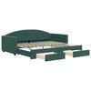 vidaXL Divano Letto Estraibile Cassetti Verde Scuro 90x200cm Velluto
