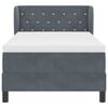 vidaXL Letto a molle con materasso Grigio scuro 90 x 190 cm Velluto