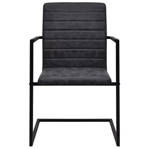 vidaXL Sedie da Pranzo a Sbalzo 4 pz Nere in Similpelle