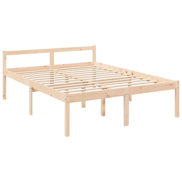vidaXL Letto per Anziani 160x200 cm in Legno Massello di Pino