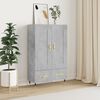 vidaXL Credenza Grigio Cemento 69,5x31x115 cm in Legno Multistrato