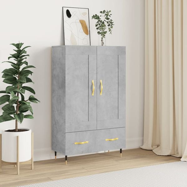 vidaXL Credenza Grigio Cemento 69,5x31x115 cm in Legno Multistrato