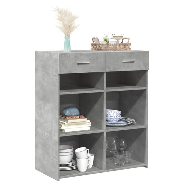 vidaXL Credenza Grigio Cemento 80x42,5x93 cm in Legno Multistrato