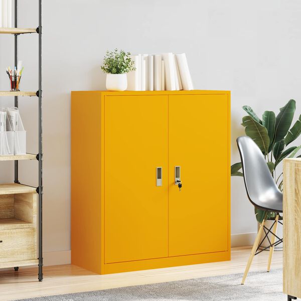 vidaXL Armadio Giallo senape 90 x 40 x 105 cm Acciaio