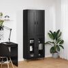 vidaXL Credenza Rovere Nero 69,5 x 34 x 180 cm Legno multistrato