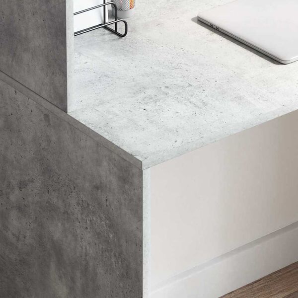 vidaXL Scrivania Grigio cemento 102 x 50 x 124 cm Legno multistrato