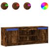 vidaXL Mobile Porta TV con LED Rovere Fumo 139,5x34x50cm in Truciolato