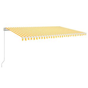 vidaXL Tenda da Sole Manuale con LED 500x300cm Giallo e Bianco