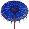 vidaXL Parasol Balinese 260 Blu 180-190 cm Cotone e legno massello