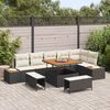 vidaXL Set Divano da Giardino con cuscino Nero Poly Rattan
