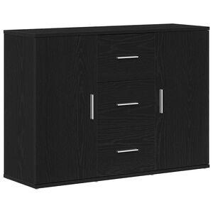 vidaXL Credenza Rovere Nero 91x29,5x65 cm in Legno Multistrato
