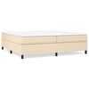 vidaXL Giroletto a Molle con Materasso Crema 200x200 cm in Tessuto