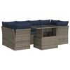 vidaXL Set Divani da Giardino 7pz con Cuscini Grigio Polyrattan Acacia
