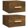 vidaXL Comodini a Muro 2 pz Rovere Fumo 35x35x20 cm
