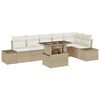 vidaXL Set Divano da Giardino 7 pz Beige polyrattan