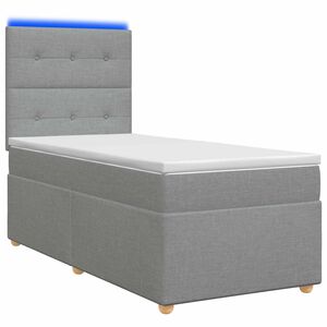 vidaXL Letto box spring con materasso Grigio Chiaro 80 x 200 cm