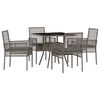 vidaXL Set da Pranzo per Giardino 5 pz Grigio polyrattan