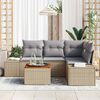 vidaXL Set Divano da Giardino 5 pcs Beige e Grigio Chiaro polyrattan