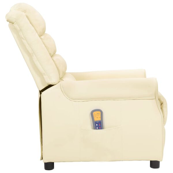 vidaXL Poltrona Massaggiante Crema in Similpelle