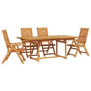 vidaXL Set da Pranzo per Giardino 5 pz Marrone