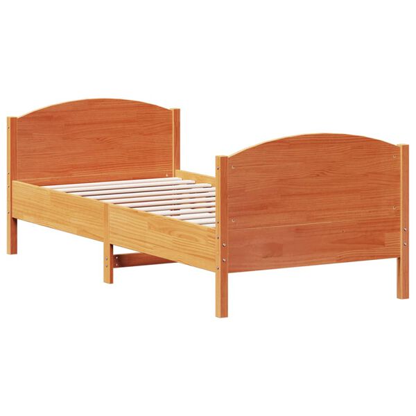vidaXL Letto senza Materasso Marrone Cera 90x190 cm in Legno di Pino