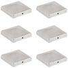 vidaXL Tappi per Pali a Piramide 6 pz in Metallo Zincato 101x101 mm