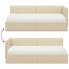 vidaXL Struttura Letto Angolare con Materasso 2 pcs Crema Velluto