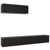 vidaXL Mobili Porta TV 3 pz Neri in Legno Multistrato