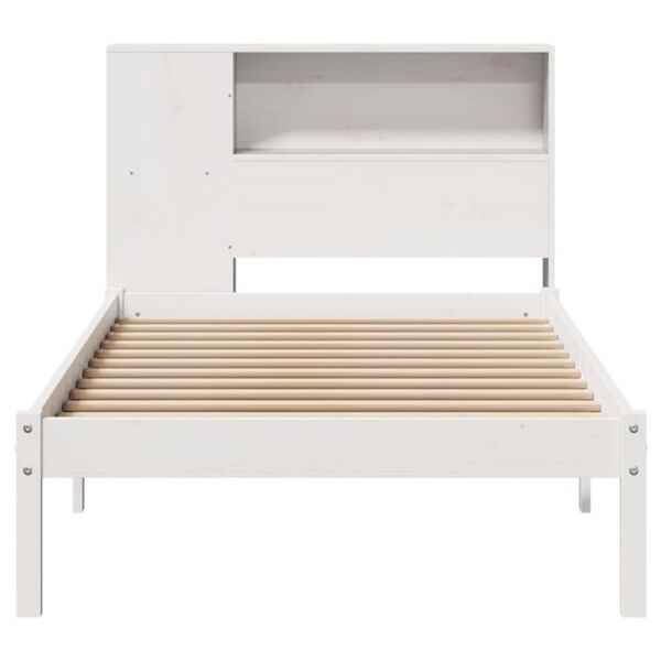 vidaXL Letto Libreria senza Materasso Bianco 90x190 cm Massello Pino
