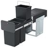 Hailo Secchio per Rifiuti Incorporato EcoLine 3x10L Nero