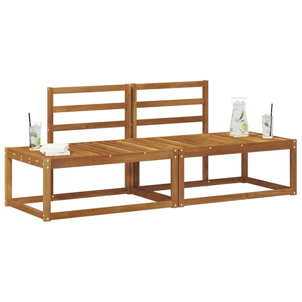 vidaXL Divano da Esterno 2 Pezzo Naturale 182,5 x 63 x 73 cm