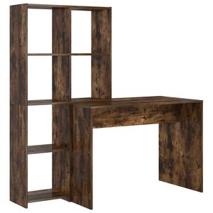 vidaXL Scrivania Rovere fum&eacute; 138,5 x 55 x 143 cm Legno ingegnerizzato