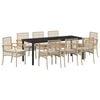 vidaXL Set da Pranzo per Giardino 9 pcs Beige polyrattan