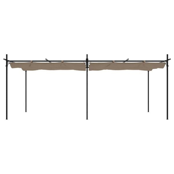 vidaXL Pergola con Tetto Retrattile Tortora 589x292x230 cm