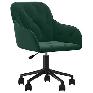 vidaXL Sedia da Ufficio Girevole Verde Scuro in Velluto