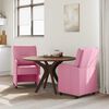 vidaXL Sedie da Pranzo con Ruote 2 pcs Rosa 57 x 67 x 95 cm Tessuto