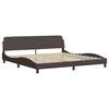 vidaXL Letto con Materasso Dover Marrone Scuro 200x200 cm in Tessuto