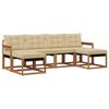 vidaXL Set di divani da esterno con cuscino 6 pcs Naturale e Beige