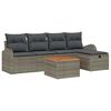 vidaXL Set Divano da Giardino 6 pz Grigio Poly Rattan