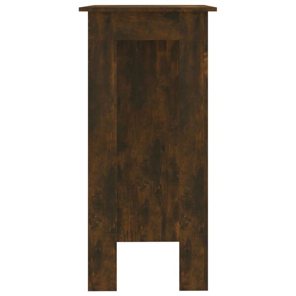 vidaXL Tavolino da Bar con Ripiani Rovere Fumo 102x50x103,5 cm