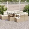vidaXL Set Divano da Giardino con cuscino 9 pcs Beige e Crema