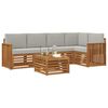 vidaXL Set divani con cuscino 6 pcs Grigio Naturale e Chiaro
