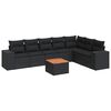 vidaXL Set Divani da Giardino con Cuscini 8 pz Nero in Polyrattan