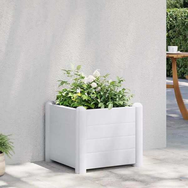 vidaXL Letto Rialzato da Giardino in PP Bianco 43x43x35 cm