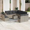 vidaXL Set Divano Giardino 12 pz con Cuscini Grigio Chiaro Polyrattan