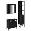 vidaXL Set di mobili per il bagno 3 pz Rovere Nero 33 x 33 x 185,5 cm