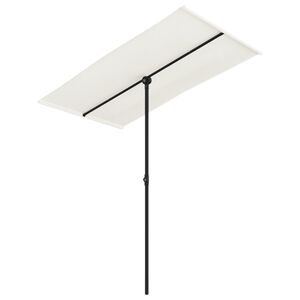 vidaXL Ombrellone da Esterni Palo in Alluminio 180x110cm Bianco Sabbia