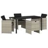 vidaXL Set da Pranzo per Giardino 5 pcs Grigio chiaro polyrattan