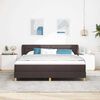 vidaXL Letto a molle con materasso Marrone Scuro 180 x 200 cm Tessuto